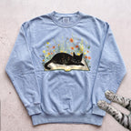 Cat on a Book Sweatshirt - Chambray