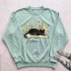 Cat on a Book Sweatshirt - Light Green