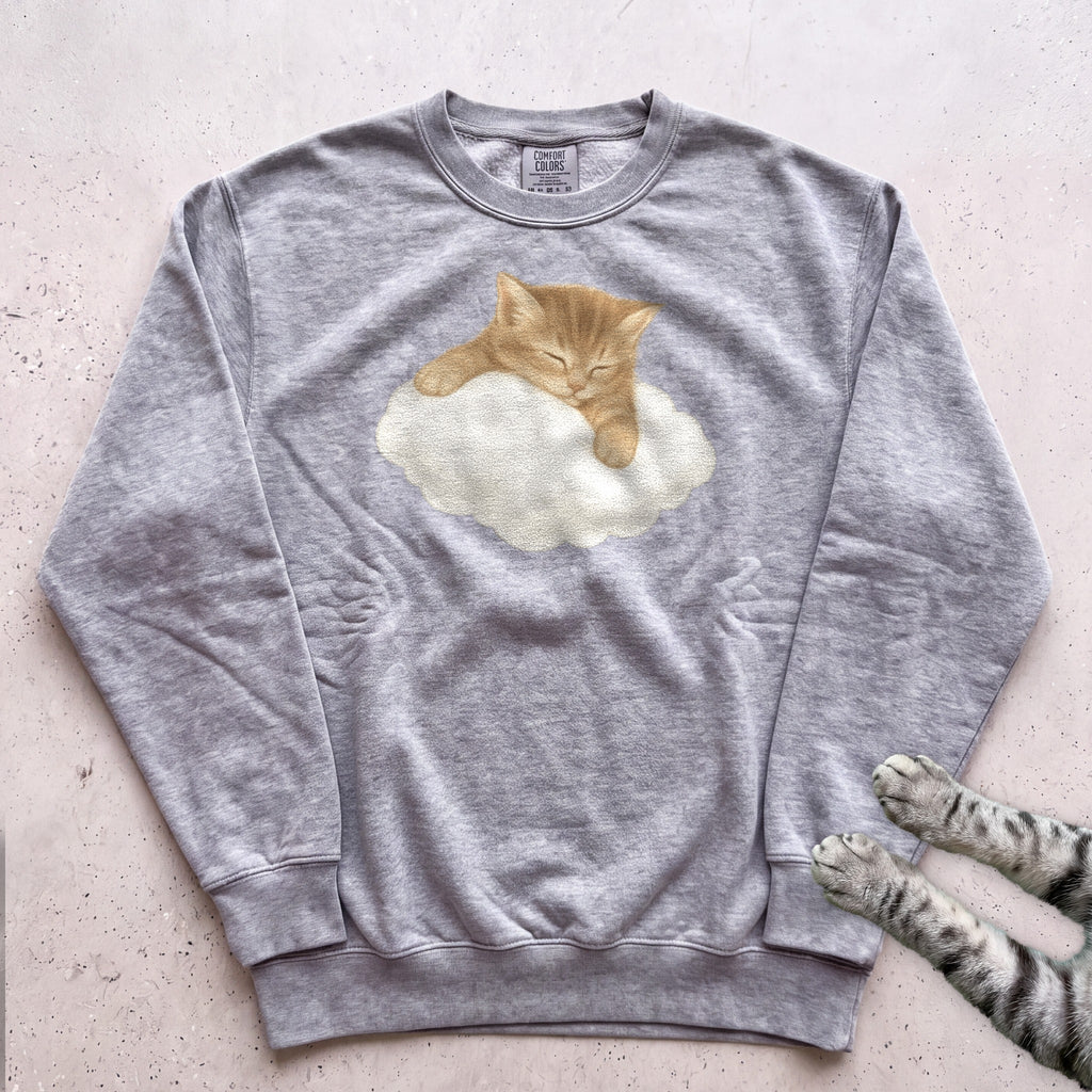 Cat on a Cloud Sweatshirt - Grey