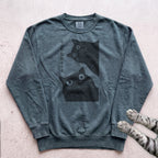 Peek Cat Sweatshirt - Blue Spruce