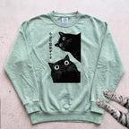 Peek Cat Sweatshirt - Light Green