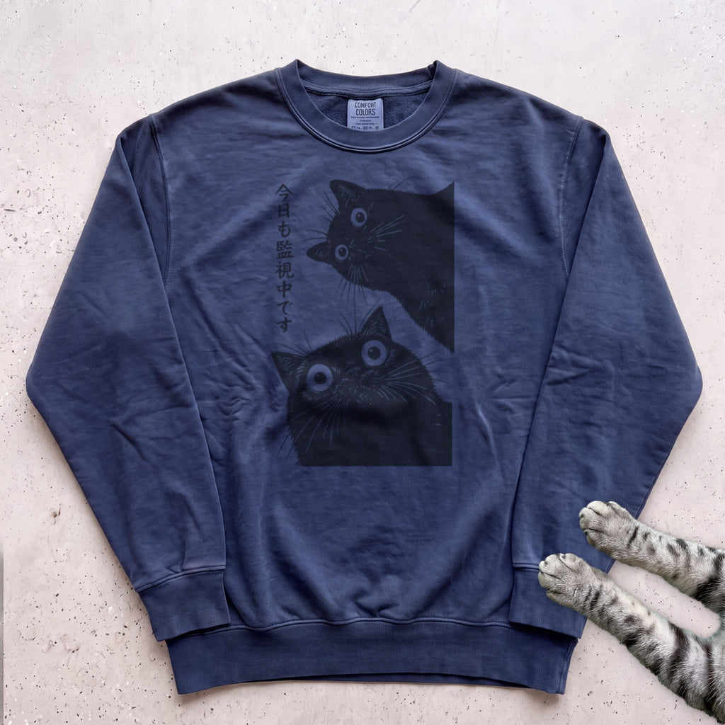 Peek Cat Sweatshirt - True Navy
