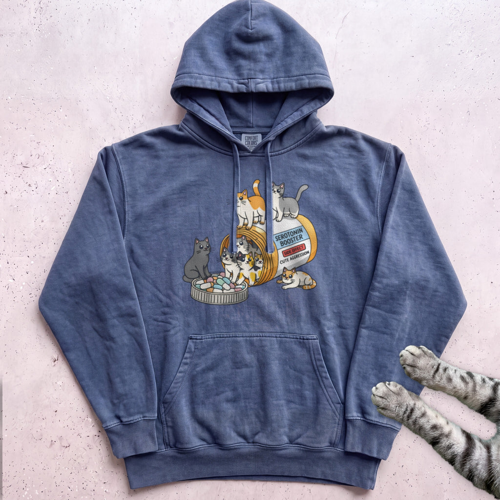 Cat Pill Bottle Hoodie - Denim