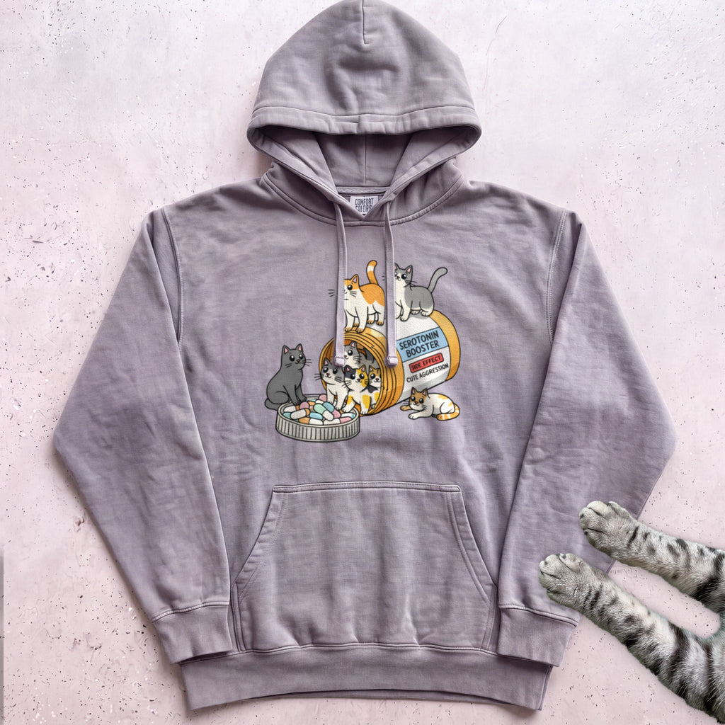 Cat Pill Bottle Hoodie - Grey