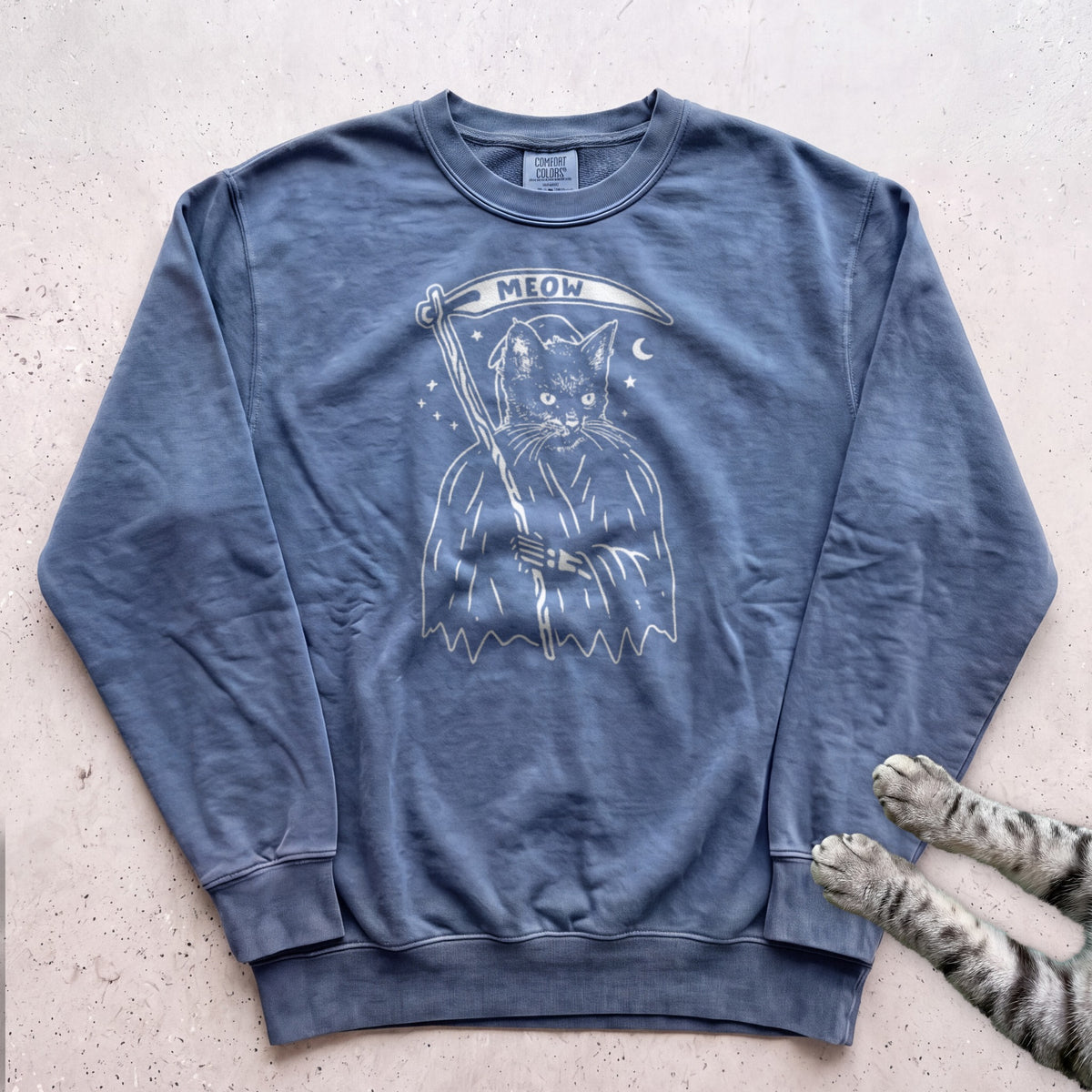 Cat Reaper Sweatshirt - Blue Jean