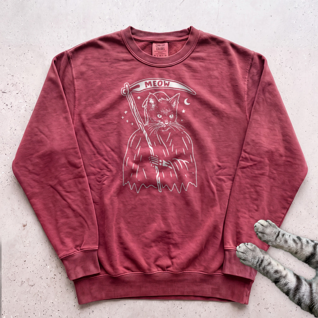 Cat Reaper Sweatshirt - Crimson