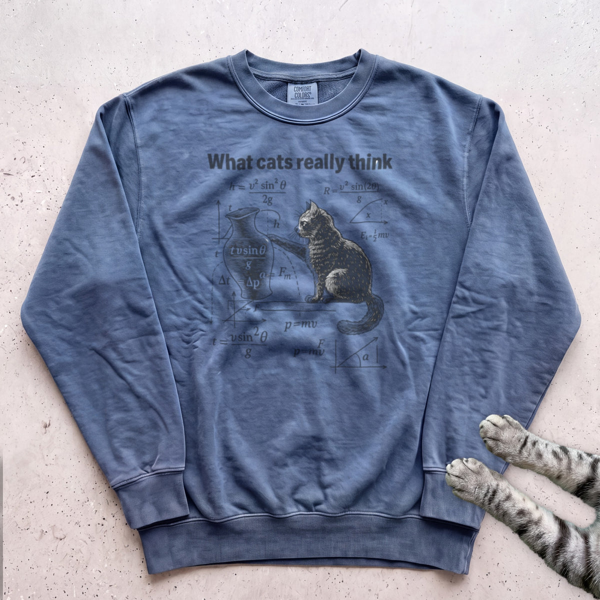 Cat Science Sweatshirt - Blue Jean