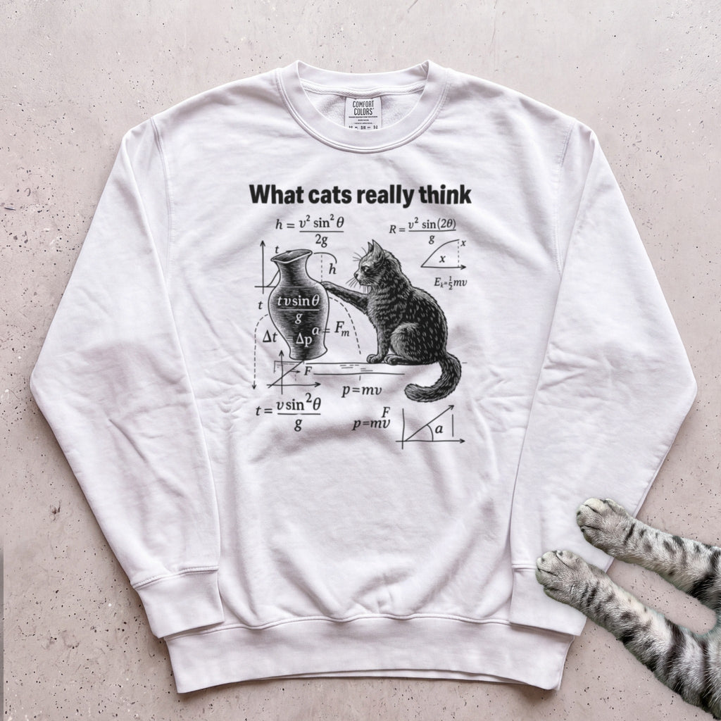 Cat Science Sweatshirt - White