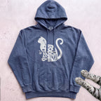 Cat Silhouette Hoodie - Denim