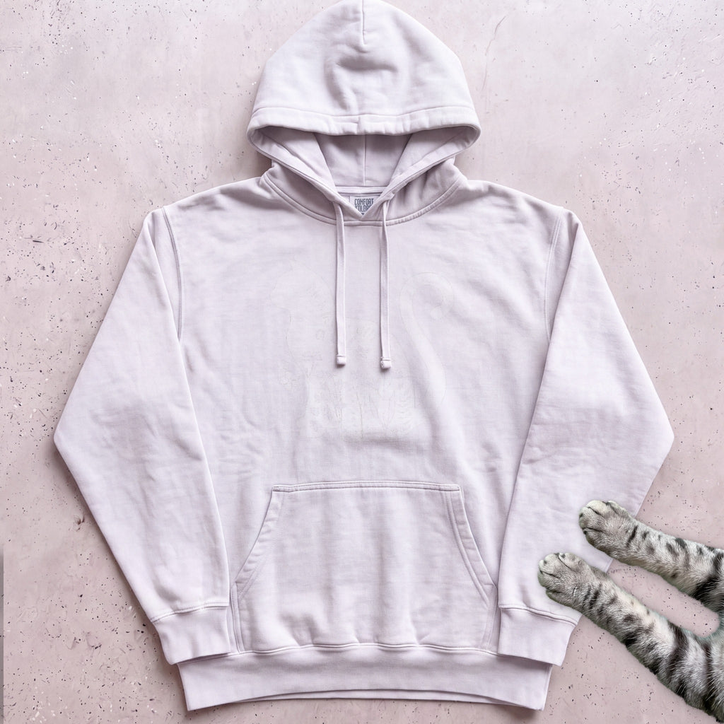 Cat Silhouette Hoodie - White