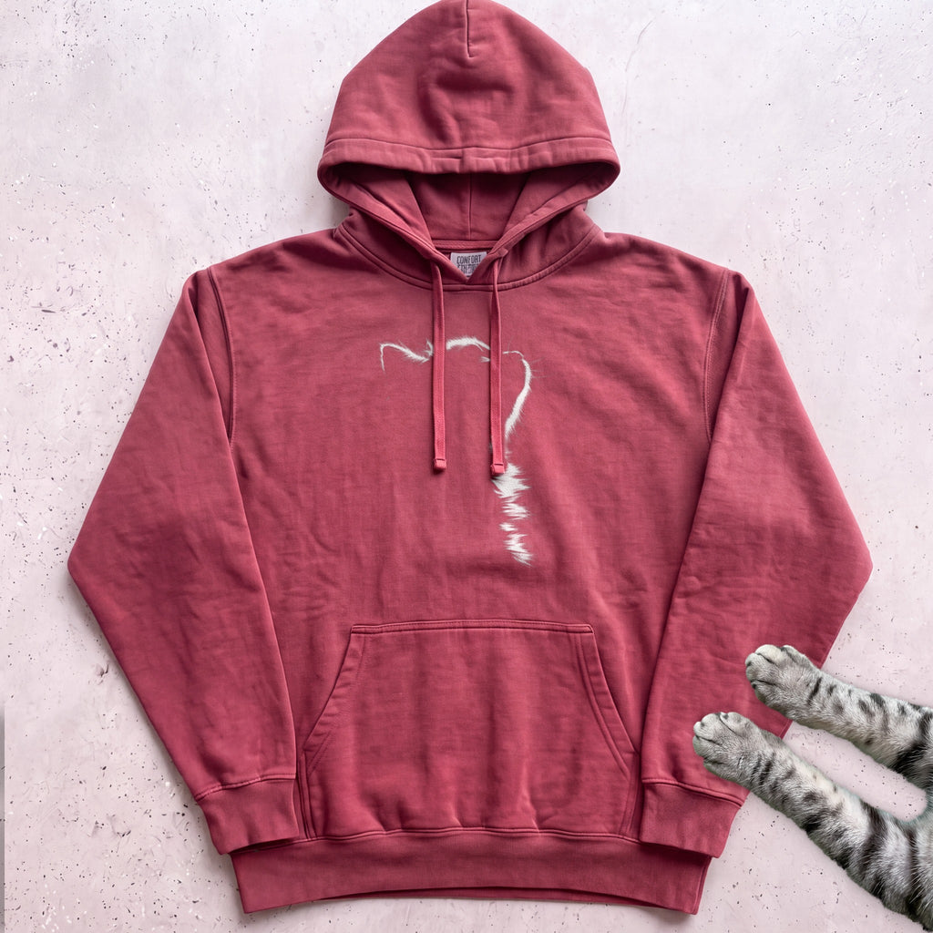Cat Silhouette Hoodie - Crimson