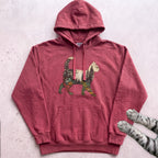 Forest Cat Hoodie - Crimson