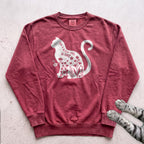 Cat Silhouette Sweatshirt - Crimson