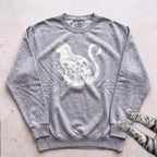 Cat Silhouette Sweatshirt - Grey
