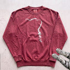 Cat Silhouette Sweatshirt - Crimson