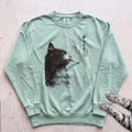 Cat Smoking Sweatshirt - Light Green