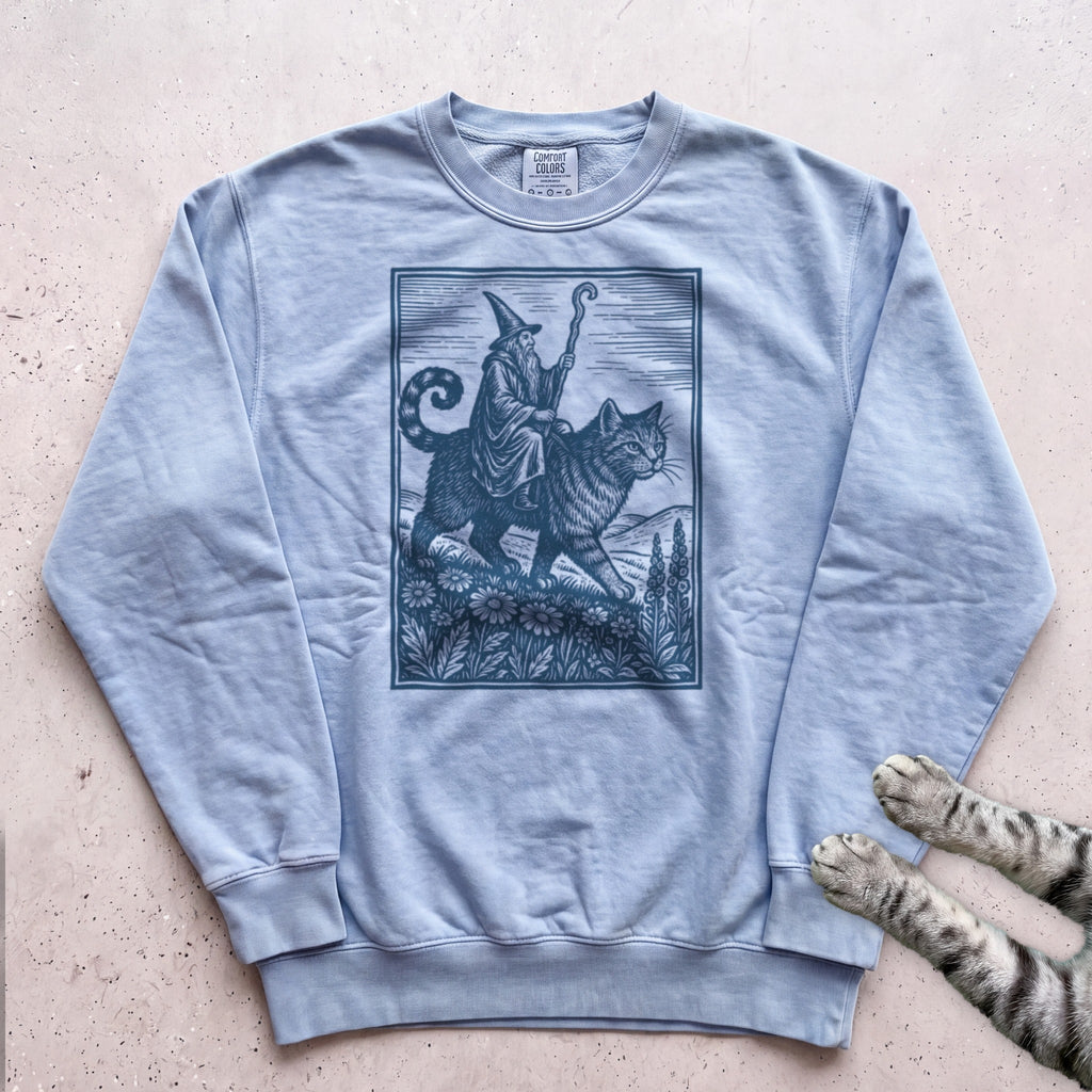 Cat Wizard Sweatshirt - Chambray