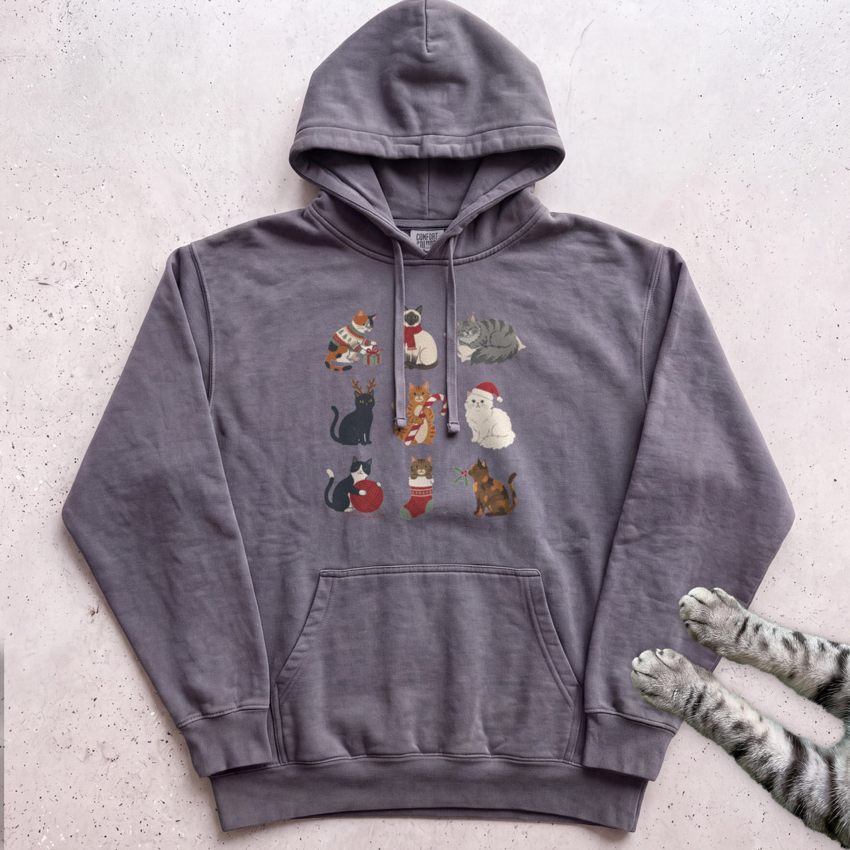 Catmas Gathering Cat Hoodie - Pepper