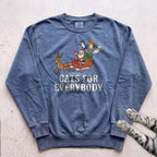 Cats for Everybody Sweatshirt - Blue Jean