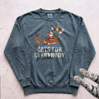 Cats for Everybody Sweatshirt - Blue Spruce