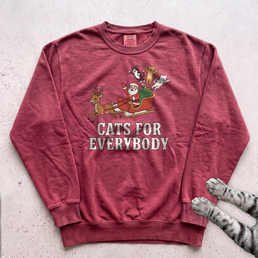 Cats for Everybody Sweatshirt - Crimson