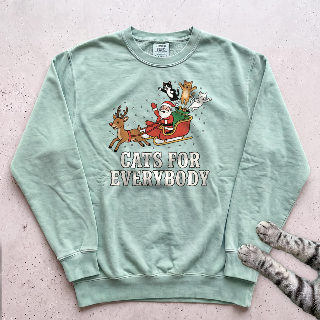 Cats for Everybody Sweatshirt - Light Green
