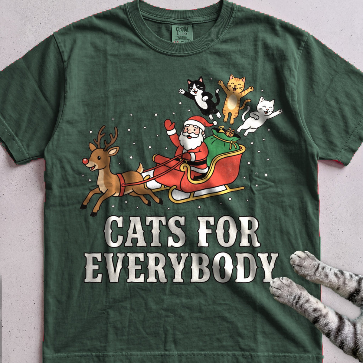 Cats for Everybody T-Shirt - Blue Spruce