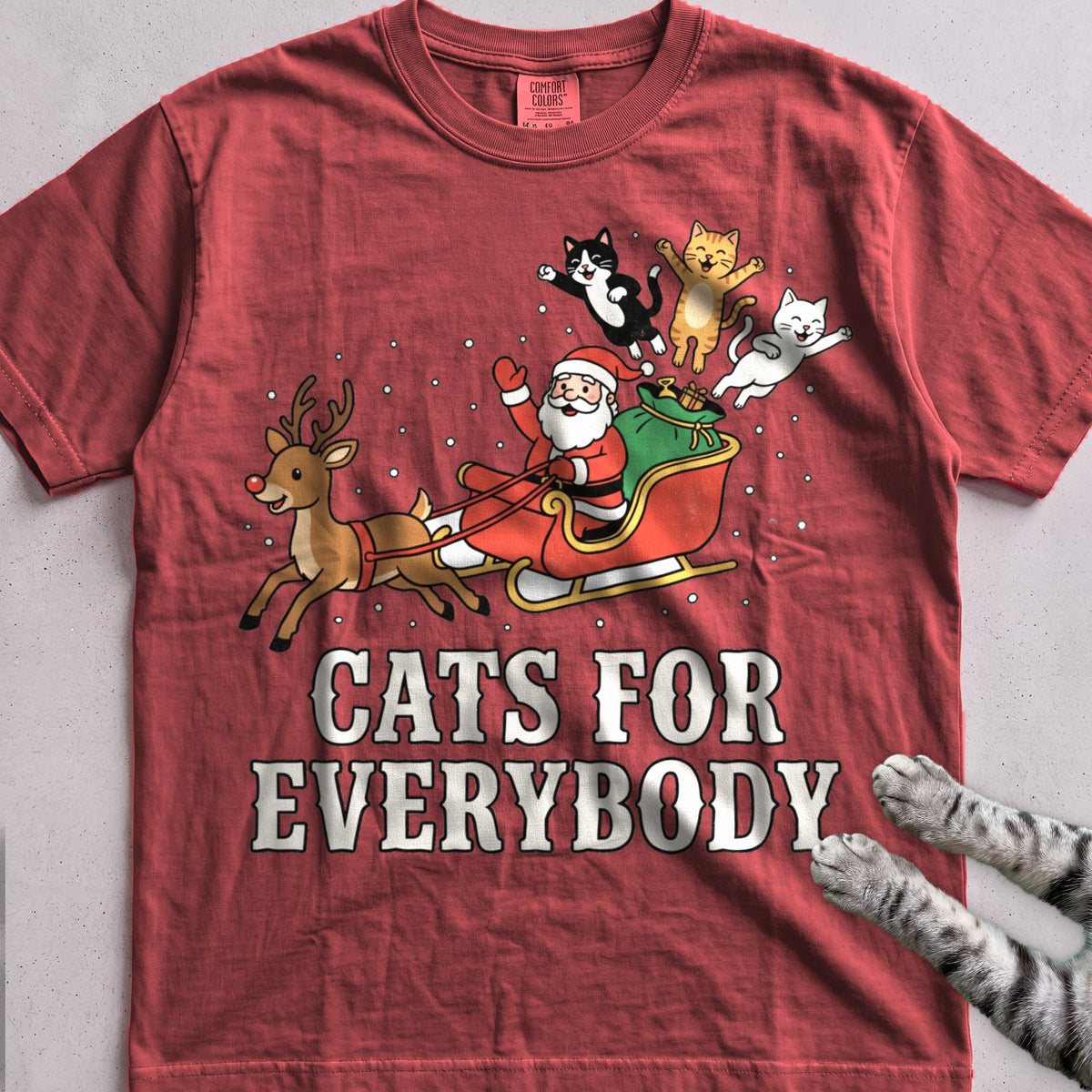 Cats for Everybody T-Shirt - Crimson