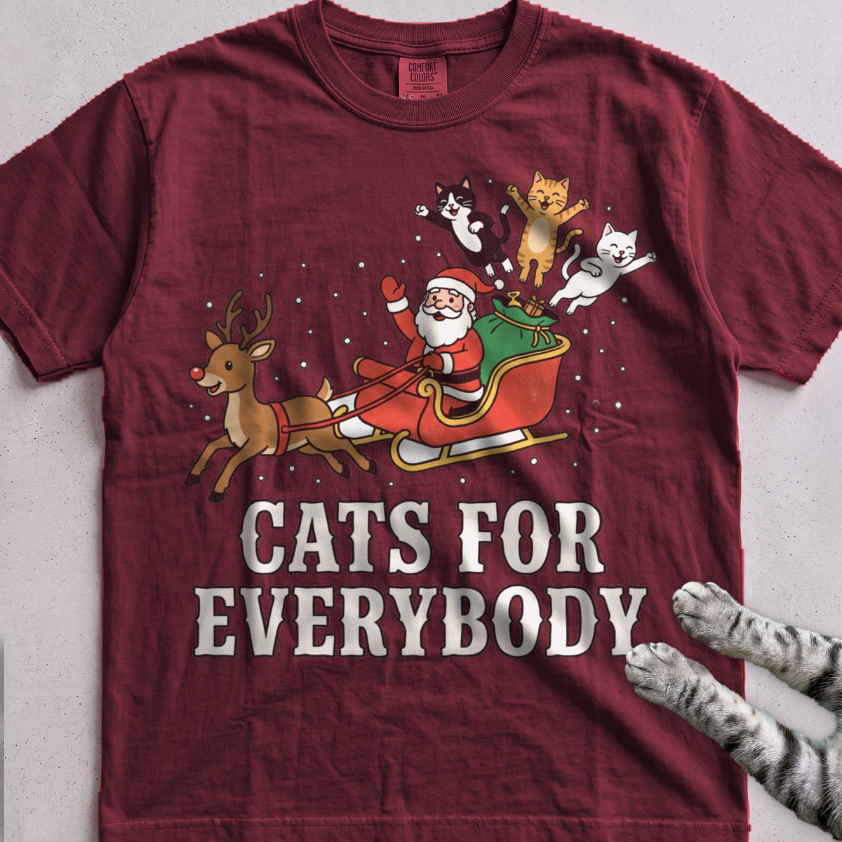 Cats for Everybody T-Shirt - Wine