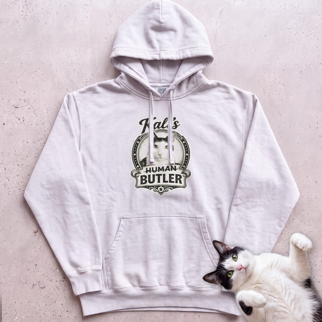 Cat's Human Butler Personalized Custom Hoodie - White