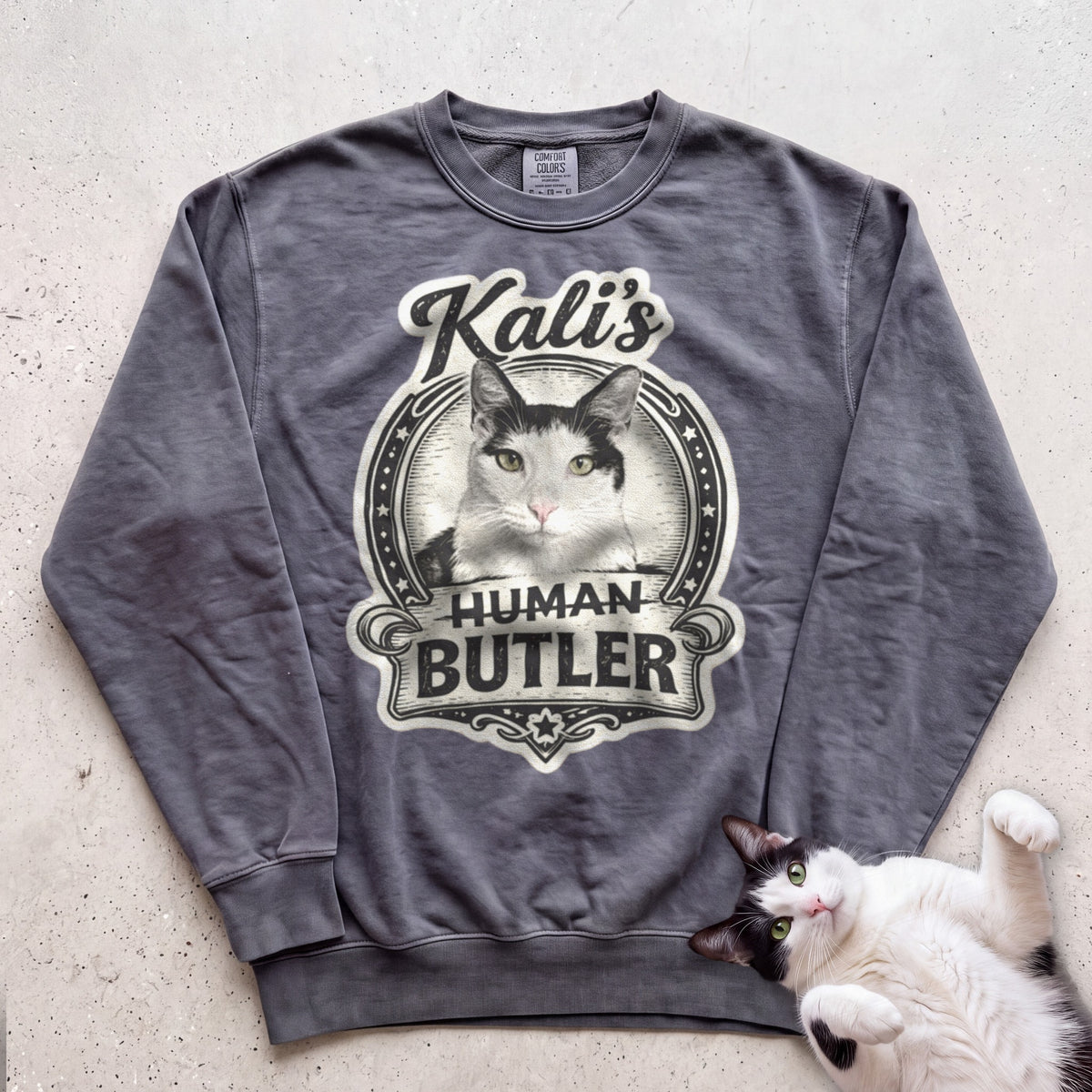 Cat's Human Butler Personalized Custom Sweatshirt - Pepper
