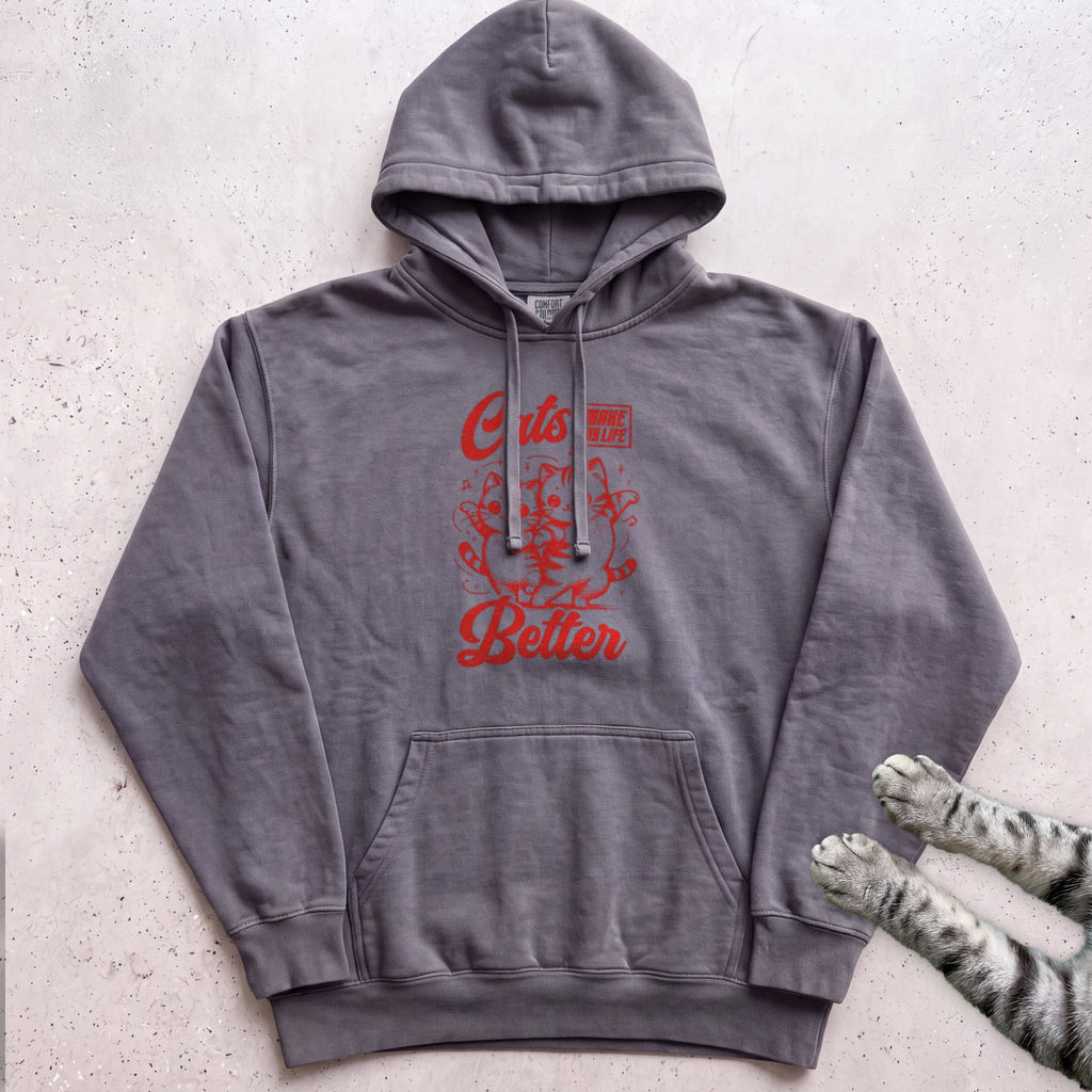 Cats Make My Life Better Hoodie - Pepper