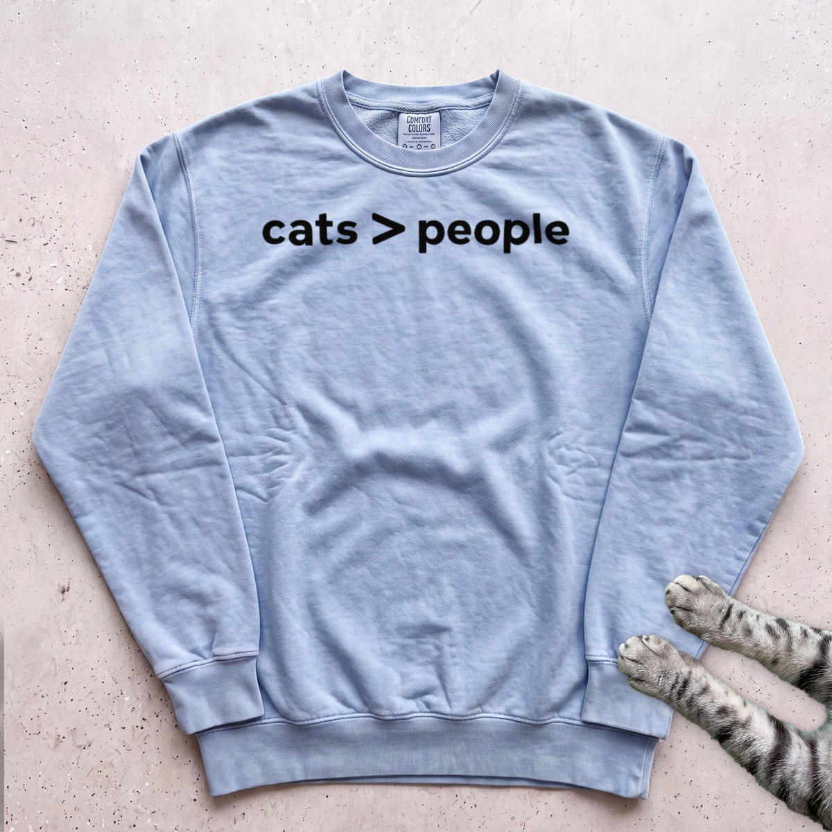 Cats > People Sweatshirt - Chambray