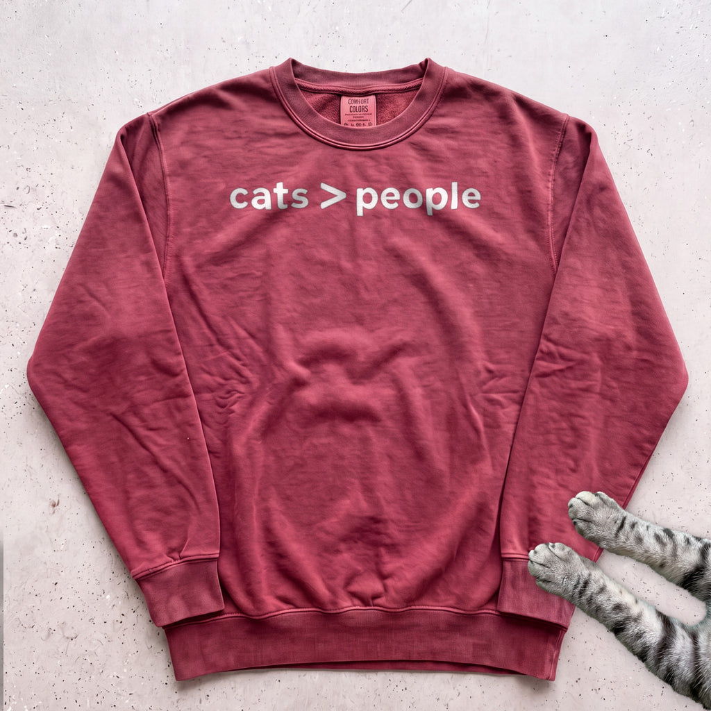 Cats > People Sweatshirt - Crimson