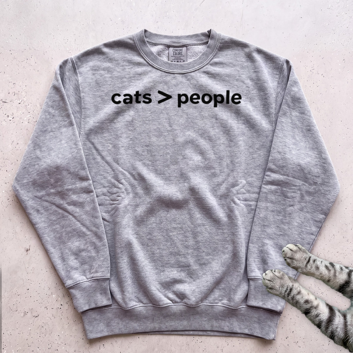 Cats > People Sweatshirt - Grey