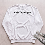 Cats > People Sweatshirt - White