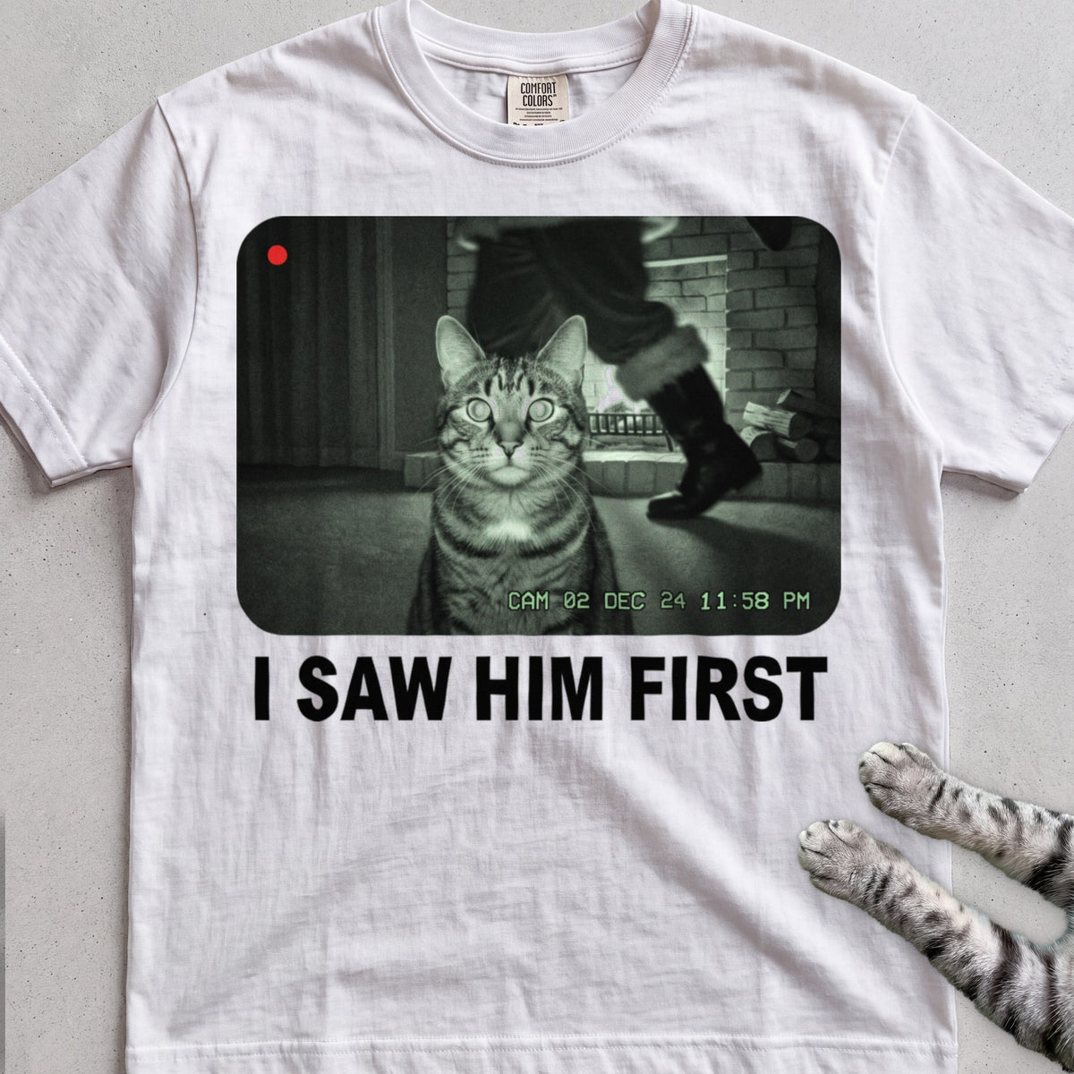 Caught on Camera Cat T-Shirt - White