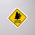Caution Cat in Tree Sticker on a concrete floor