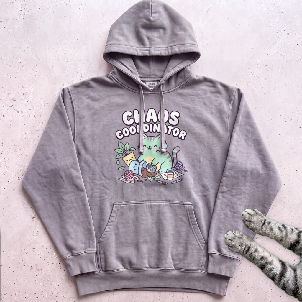 Chaos Coordinator Cat Hoodie - Grey