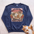 Childfree Cat Lady Customizable Personalized Sweatshirt - True Navy