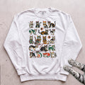 Colorful Kittens Grid Sweatshirt - White