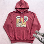 Comic Cat Hoodie - Crimson