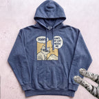 Comic Cat Hoodie - Denim