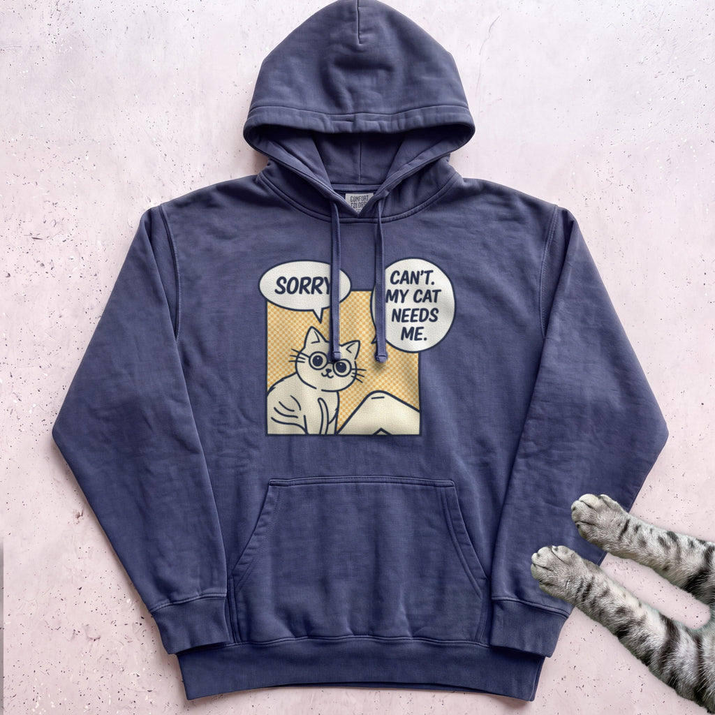 Comic Cat Hoodie - True Navy