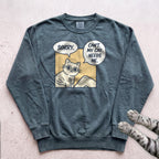 Comic Cat Sweatshirt - Blue Spruce