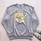 Comic Cat Sweatshirt - Grey