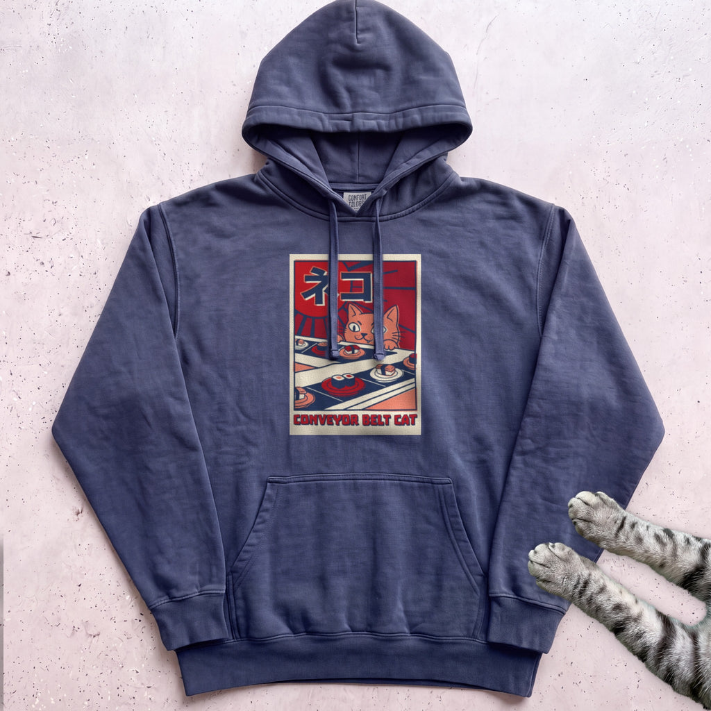 Conveyor Belt Cat Hoodie - True Navy