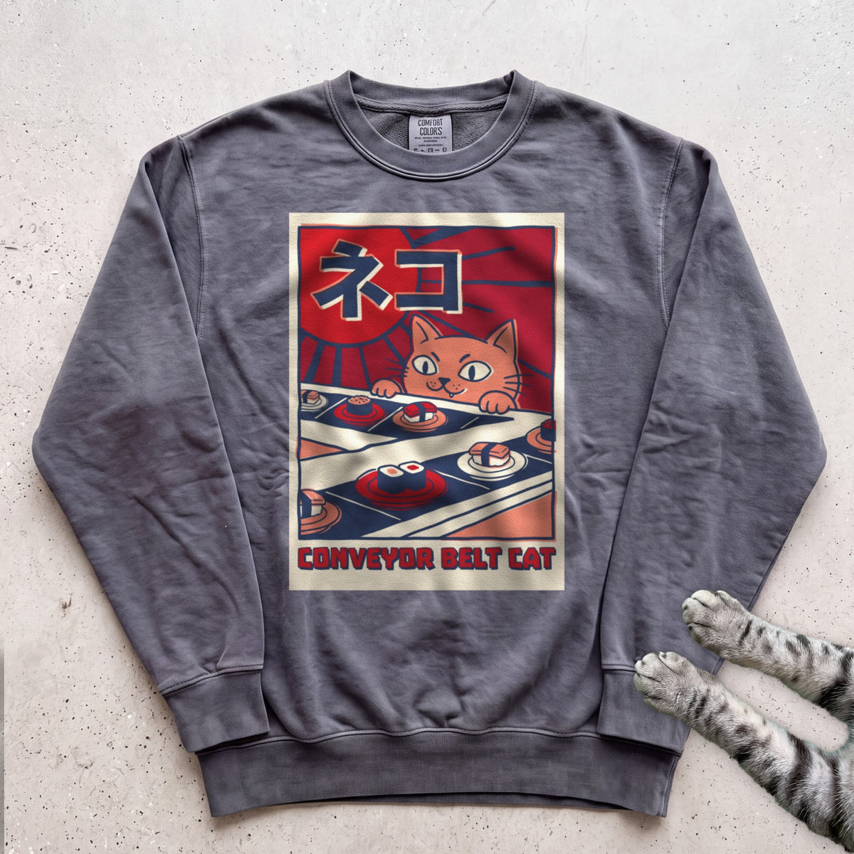 Conveyor Belt Cat Sweatshirt - Pepper