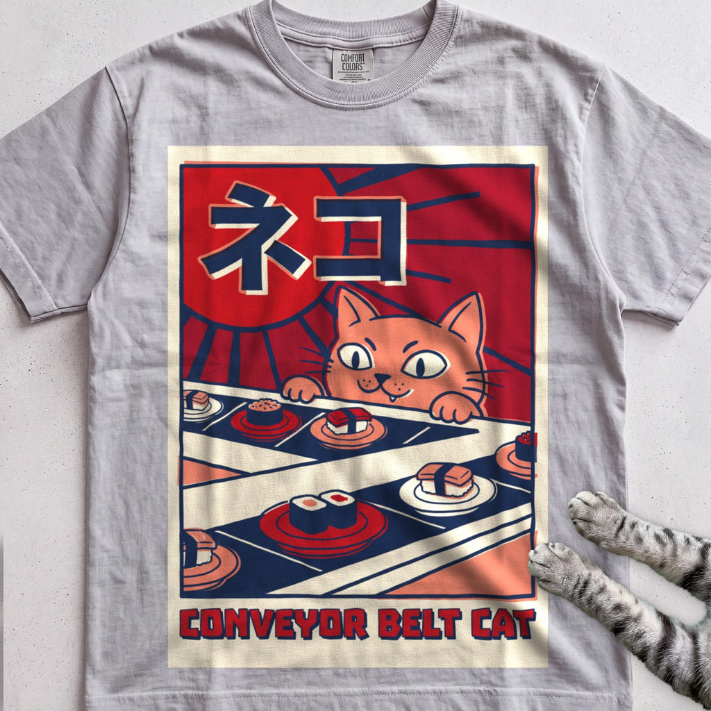 Conveyor Belt Cat T-Shirt - Granite