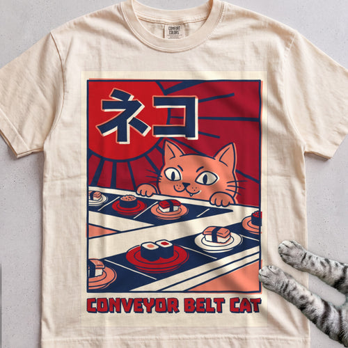 Conveyor Belt Cat T-Shirt - Ivory